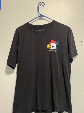 riot society Black Tee with White Palm Logo